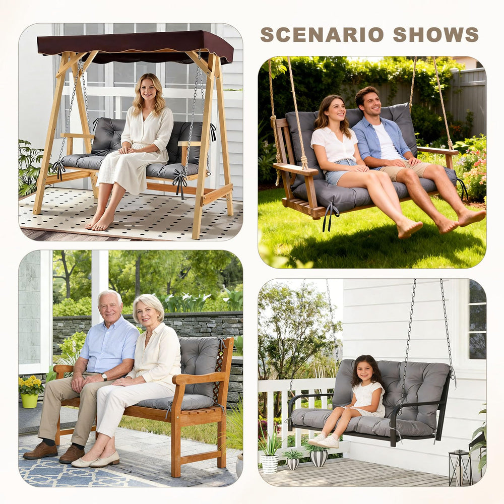 NANGELRN Porch Swing Cushion Dark Gray packaging