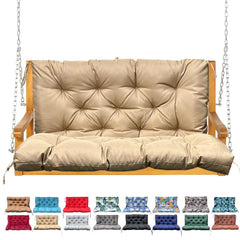 NANGELRN Porch Swing Cushion front view in khaki, size 60x40"