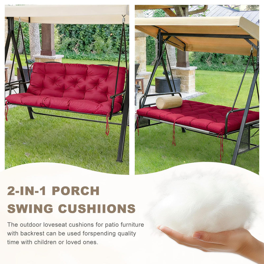 NANGELRN Porch Swing Cushion in outdoor setting