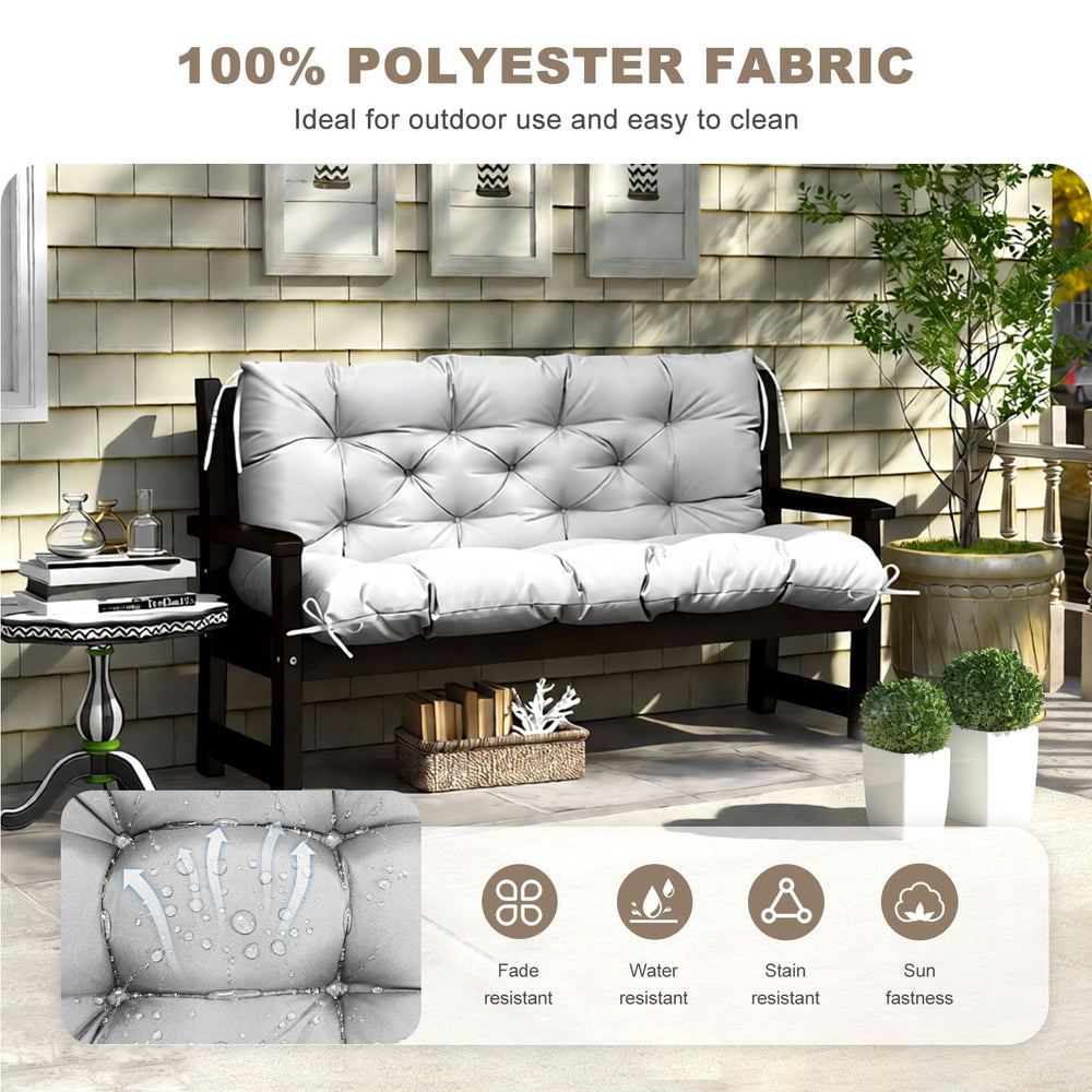NANGELRN Porch Swing Cushion Light Gray backrest detail