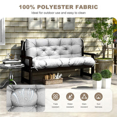 NANGELRN Porch Swing Cushion Light Gray backrest detail