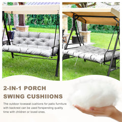 NANGELRN Porch Swing Cushion Light Gray on a patio swing