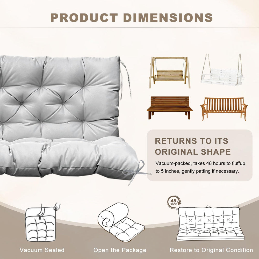 NANGELRN Porch Swing Cushion Light Gray packaging