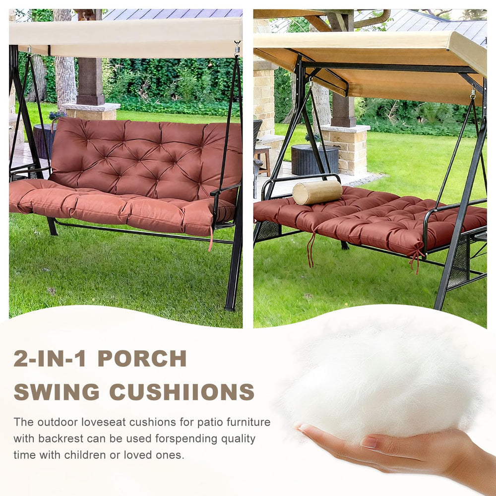 NANGELRN Porch Swing Cushion on a patio swing