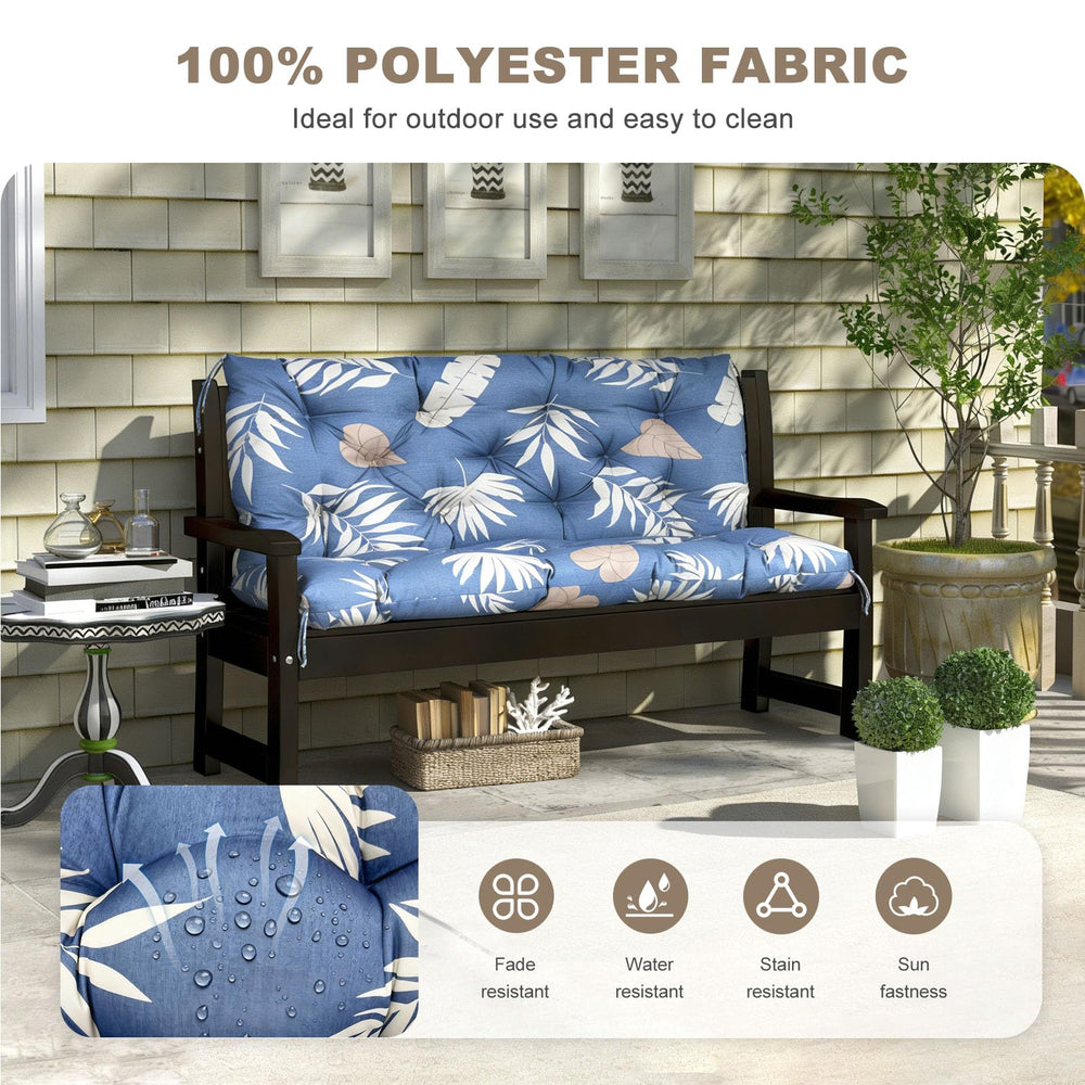 NANGELRN Porch Swing Cushion Tropical Leaf backrest detail