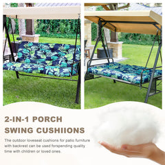 NANGELRN Porch Swing Cushion with ties secured on bench