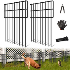NANYEZH 10 Panels Garden Fencing black metal front view