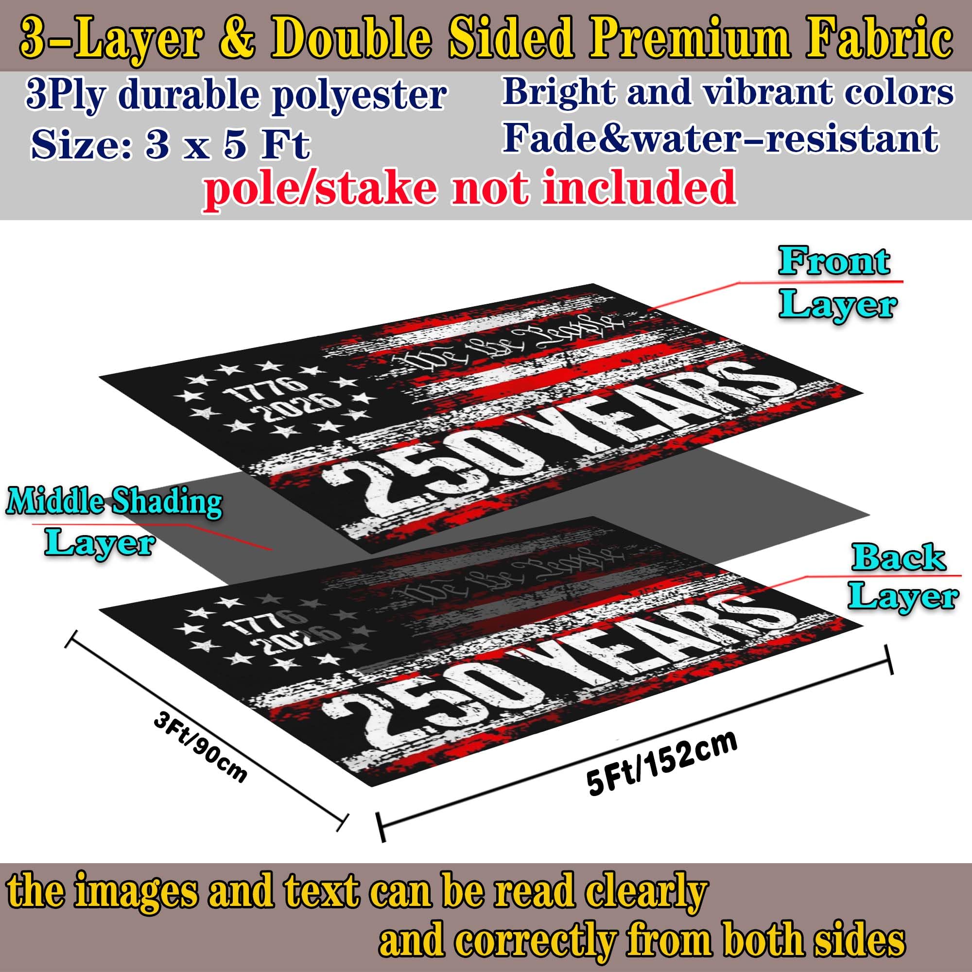 NASIAN 250 Year American Anniversary Flag sleeve for flagpole