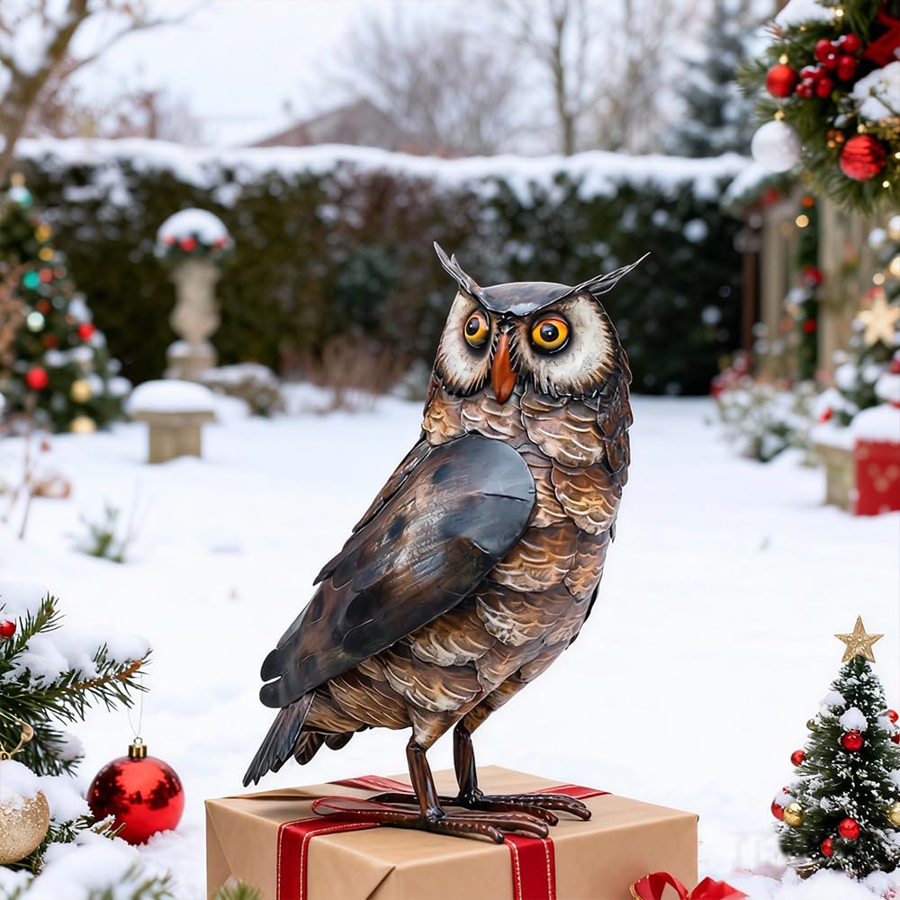 Natelf Owl Garden Statue showcasing its realistic design