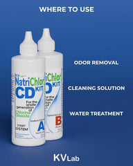 NatriChlor Chlorine Dioxide bottle with drops displayed