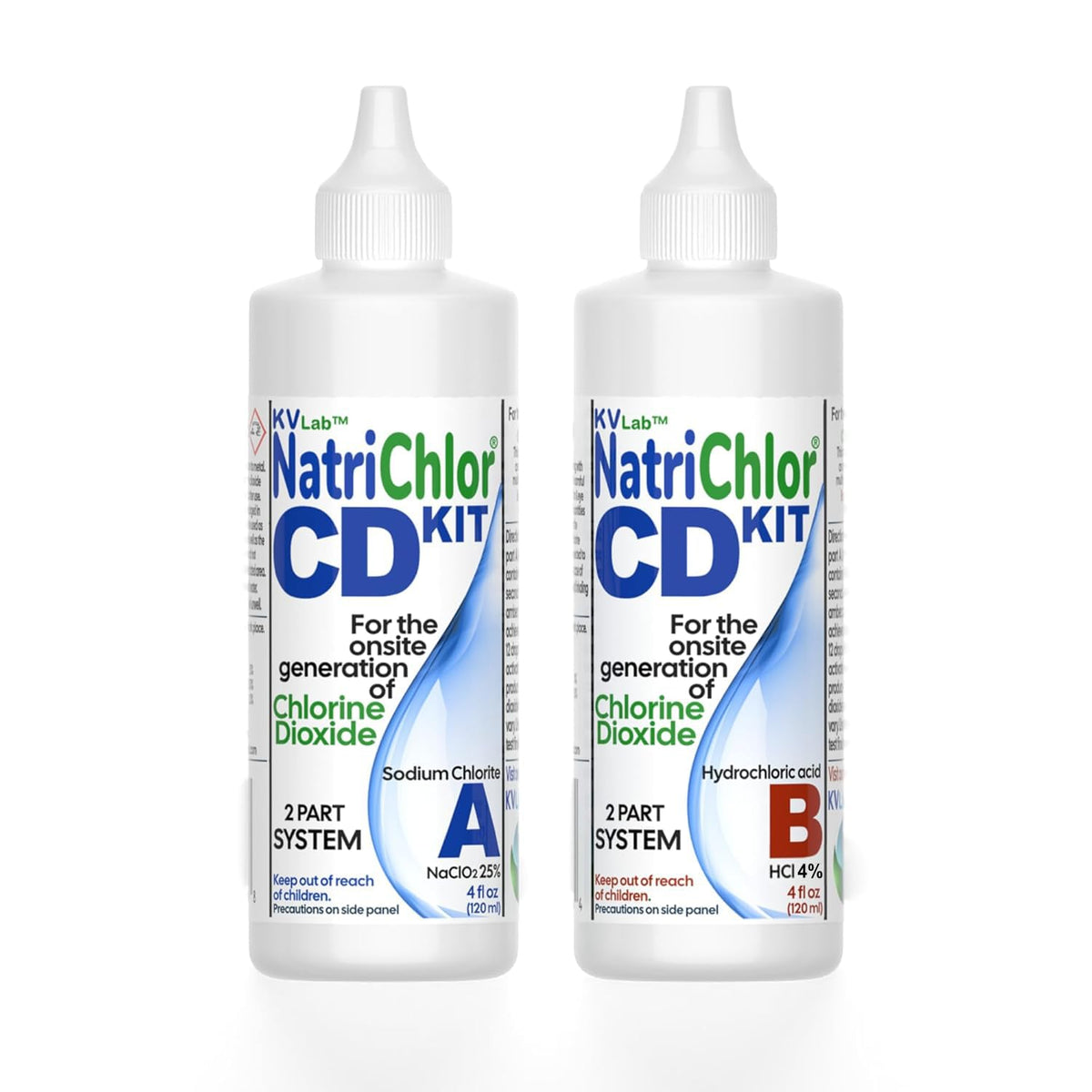 NatriChlor Chlorine Dioxide CD Set front view with Accu-Drop bottles
