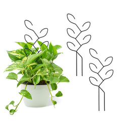 Natrlart 2Pcs Metal Leaf Shape Garden Trellis front view