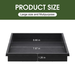 NATSUKY Square Plant Saucer 8 Inch black tray side view