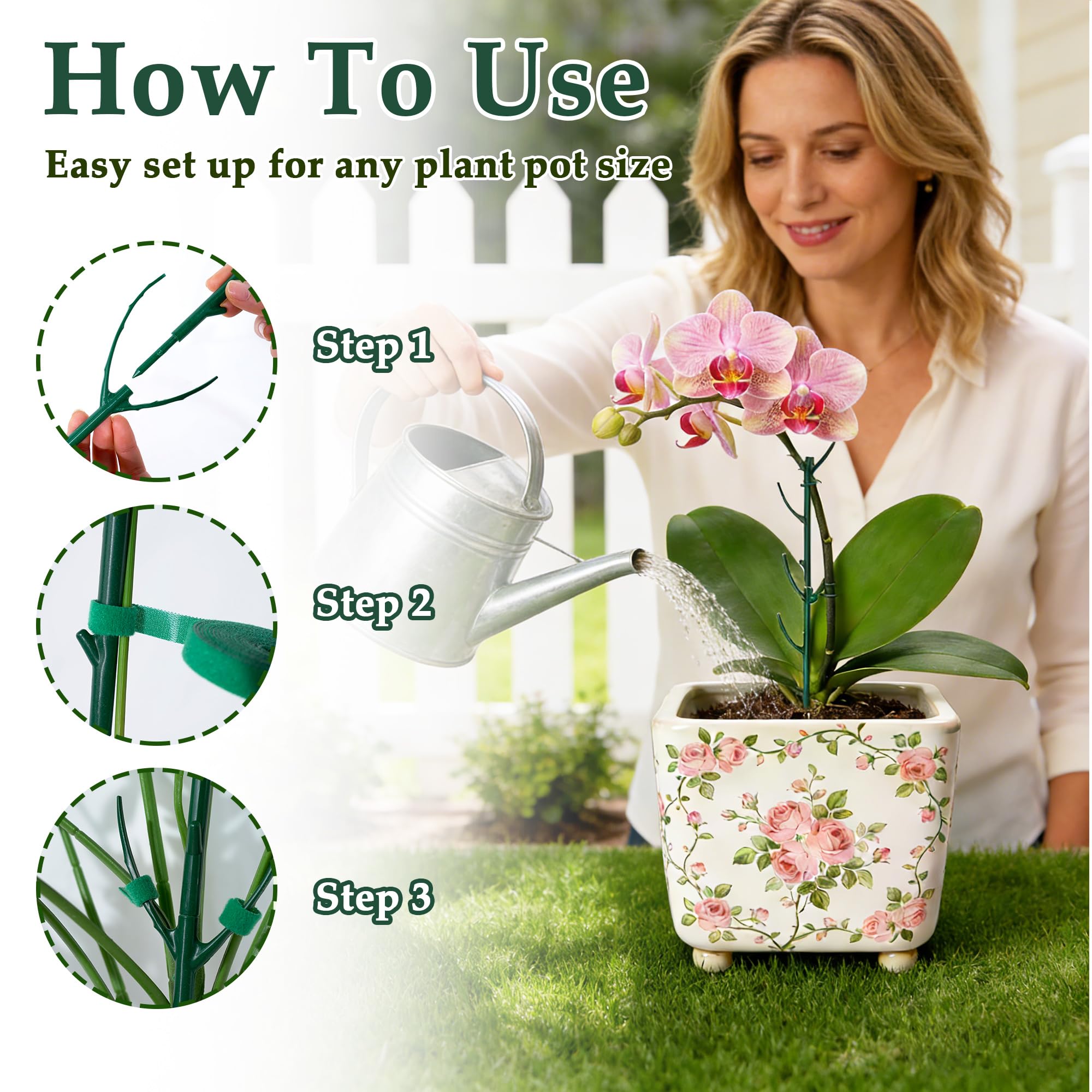 Natural appearance of plant stakes in a garden setting