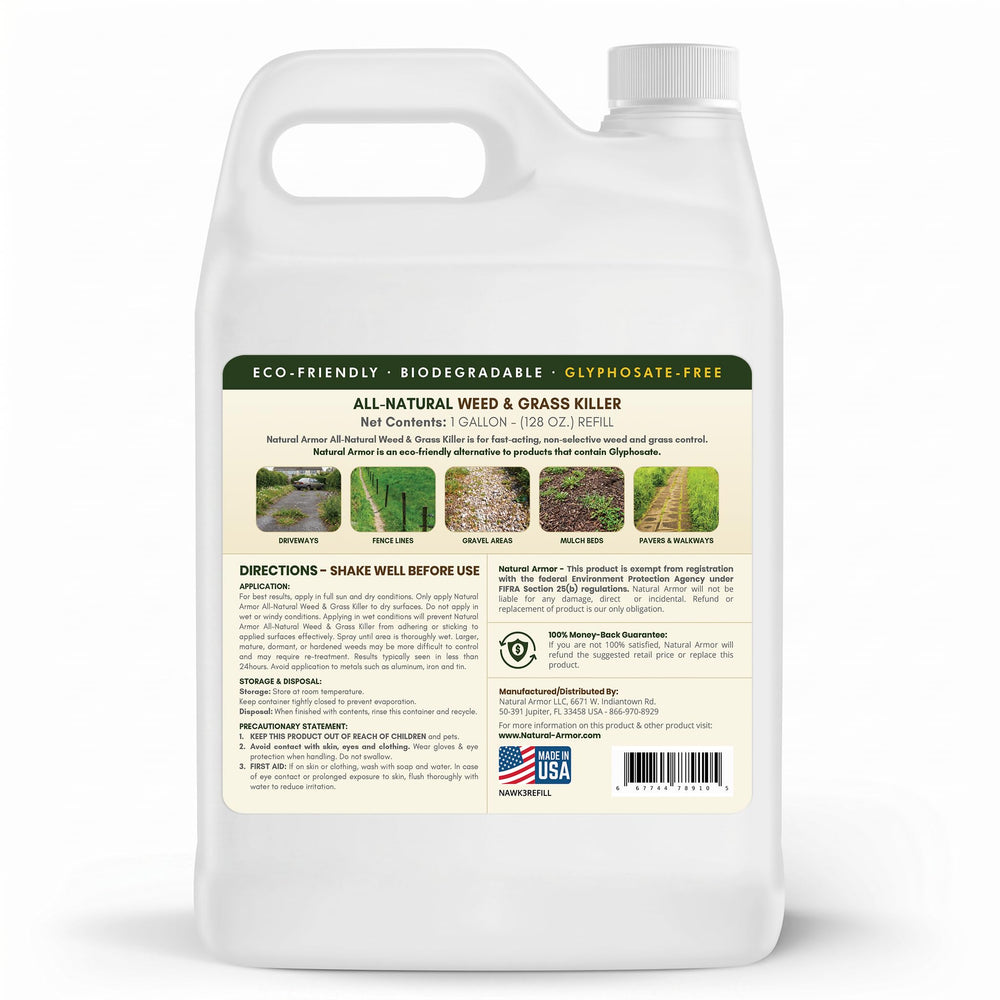 Natural Armor Weed & Grass Killer 128 oz spray bottle back view