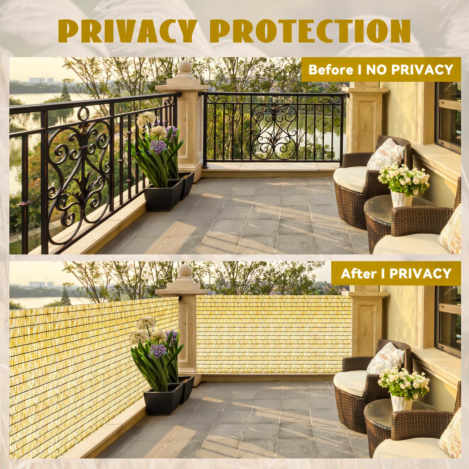 Natural bamboo fencing improving outdoor decor