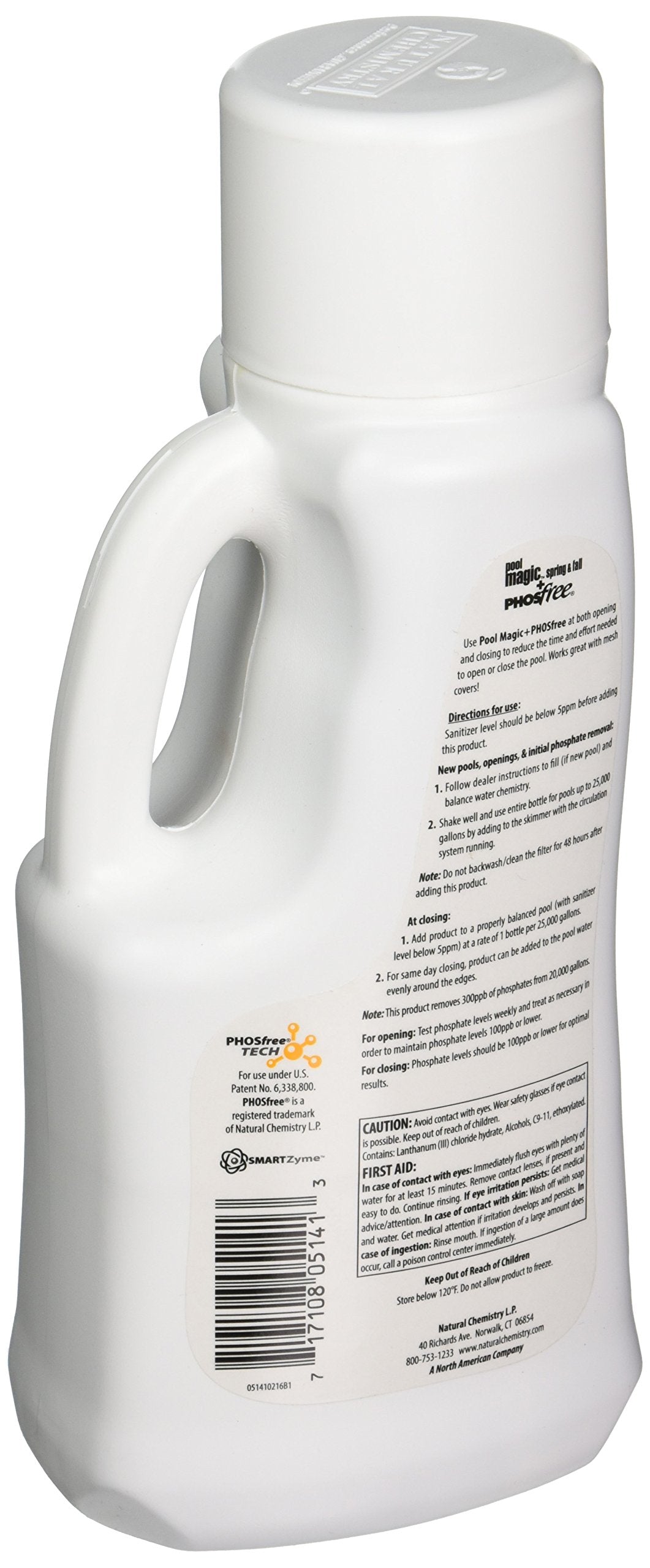 Natural Chemistry Pool Magic + PHOSfree 1L bottle side view with label