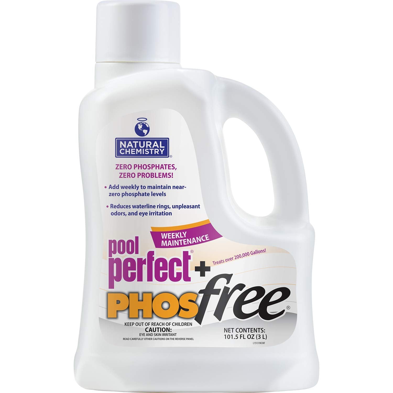Natural Chemistry Pool Perfect + Phosfree 3L liquid pool clarifier bottle