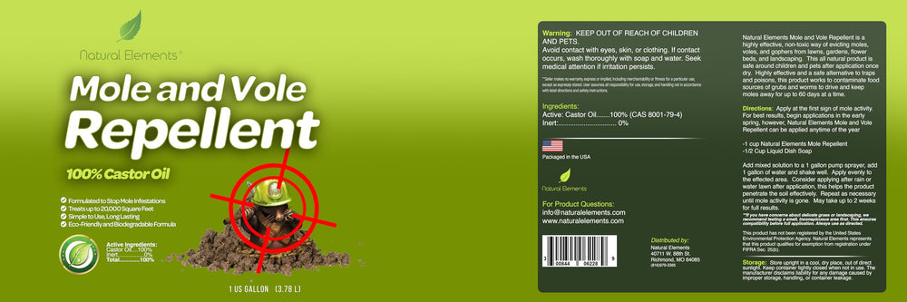 Natural Elements Mole and Vole Repellent close-up of bottle