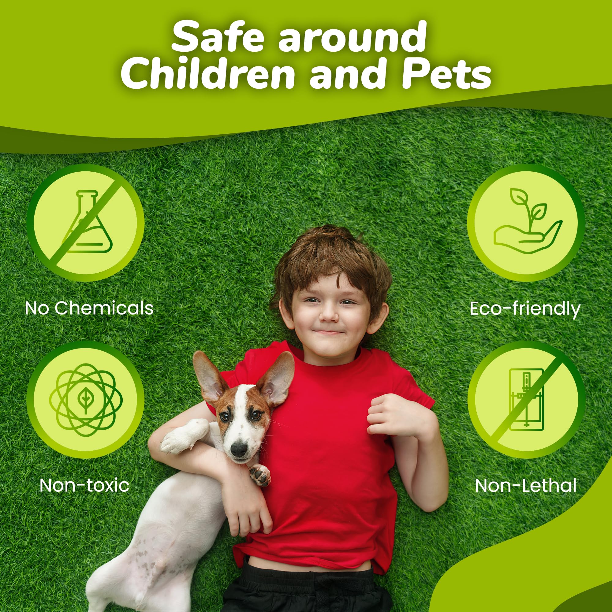 Natural Elements Mole and Vole Repellent in use on lawn