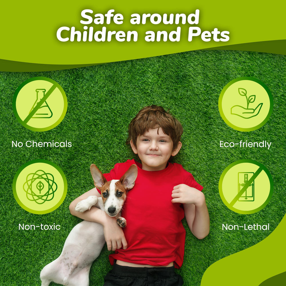 Natural Elements Mole and Vole Repellent in use on lawn