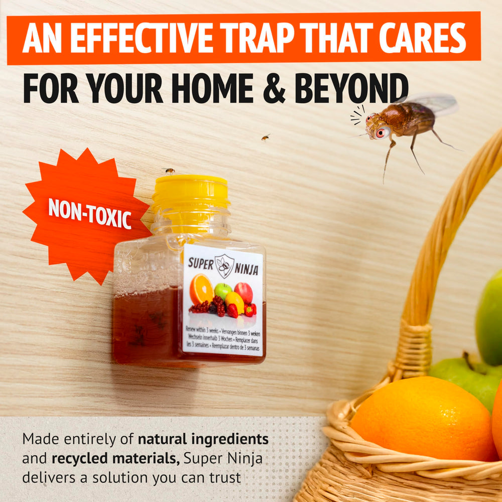 Natural ingredients used in Super Ninja Fruit Fly Trap