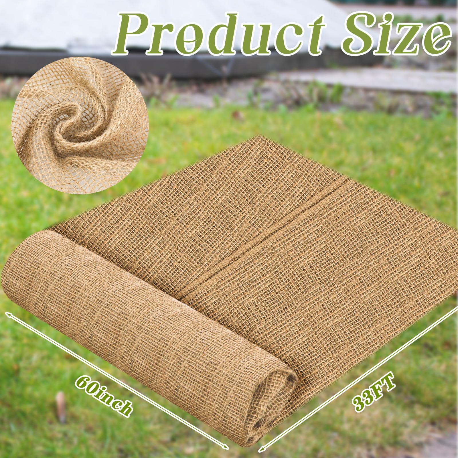 Natural jute burlap roll close-up