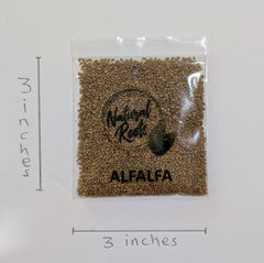 NATURAL ROOTS sprouting seeds showing broccoli and alfalfa seeds
