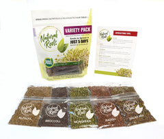 NATURAL ROOTS Variety Pack Sprouting Seeds front view packaging