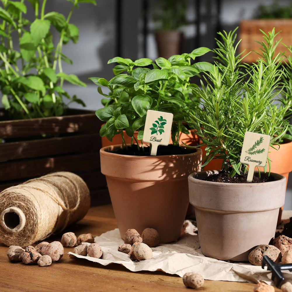 Natural wood texture design of UPINS plant labels