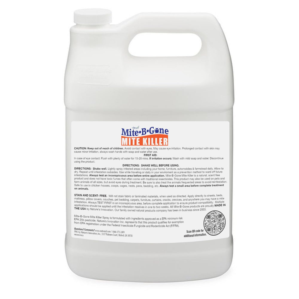 Naturasil Mite-B-Gone Dust Mite Spray 128 Fl Oz label detail