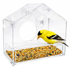 Nature Gear Window Bird Feeder front view with clear acrylic design