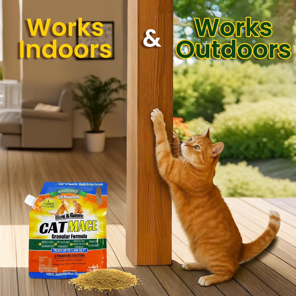 Nature's MACE Cat Mace Granules demonstrating coverage area