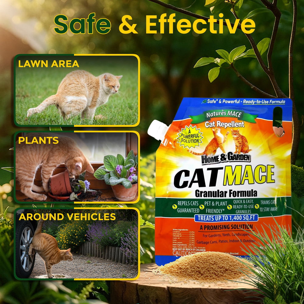 Nature's MACE Cat Mace Granules with measuring cup for application