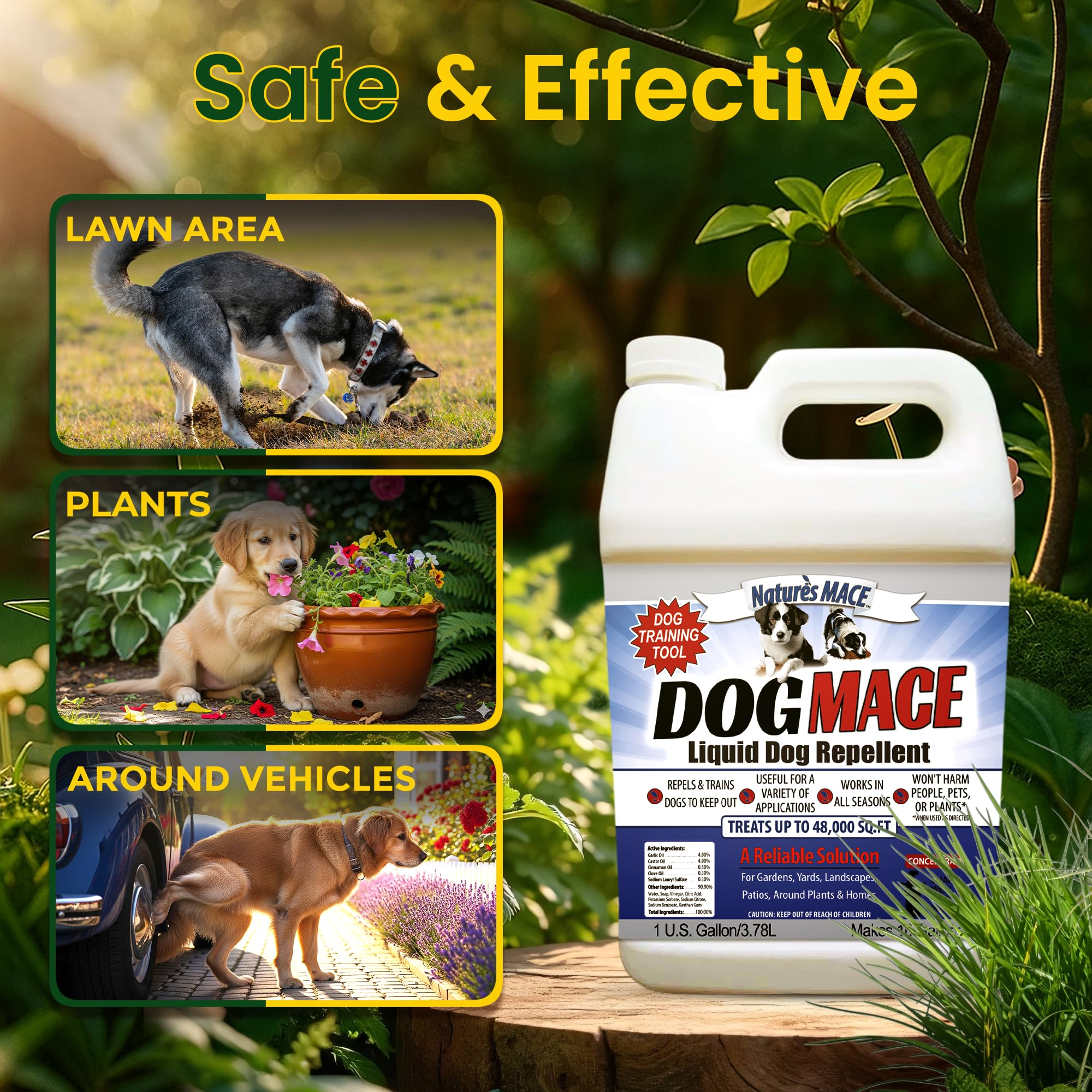Nature's MACE Dog Mace 1 Gallon Concentrate label details