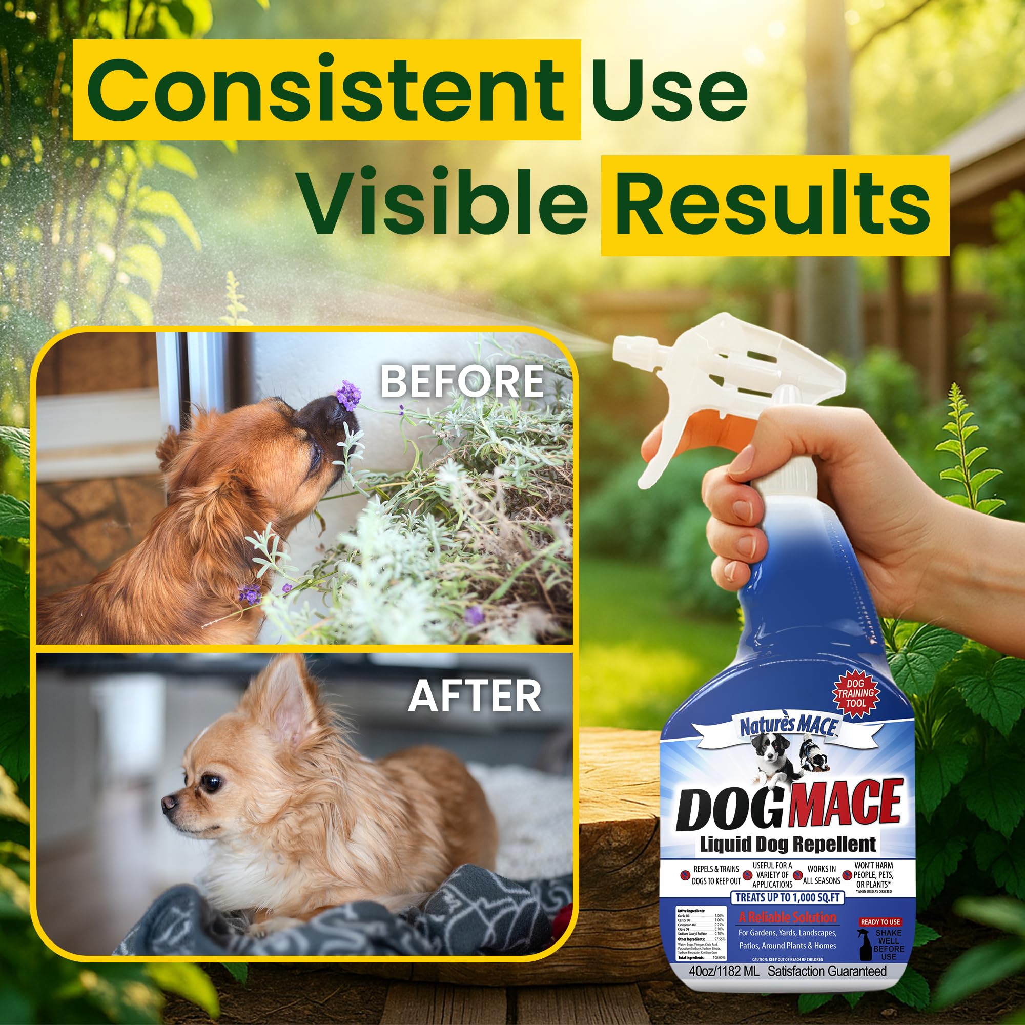 Nature's MACE Dog Mace packaging and features