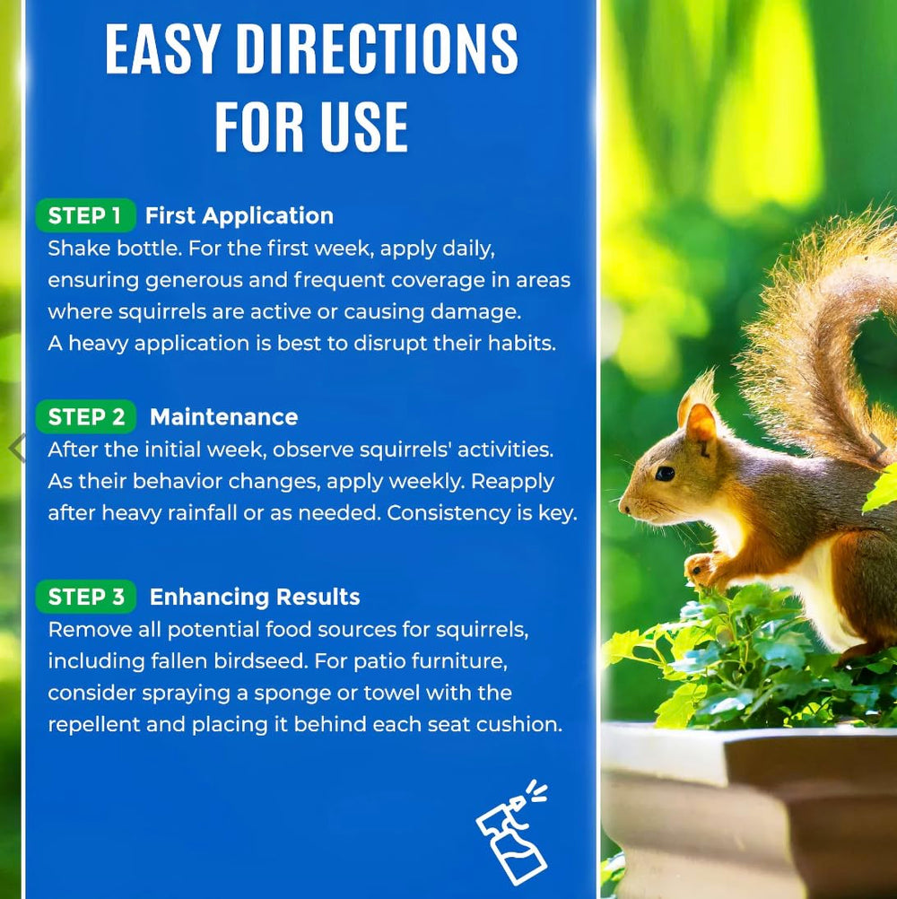 Nature's MACE Squirrel Mace Repellent 40 oz usage demonstration