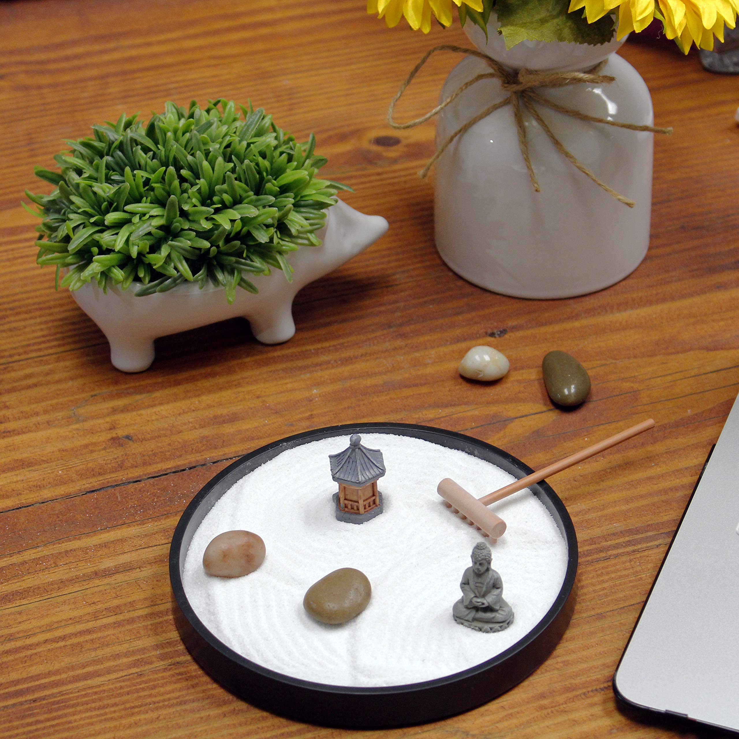 Nature's Mark Mini Zen Garden displayed on a desk