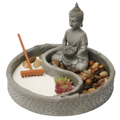 Nature's Mark Mini Zen Garden Kit with Buddha and Lotus figures