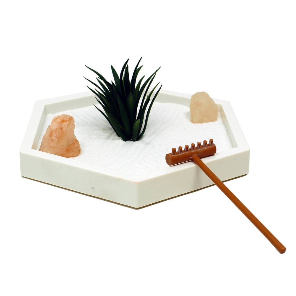Nature's Mark Mini Zen Garden Kit with green accents