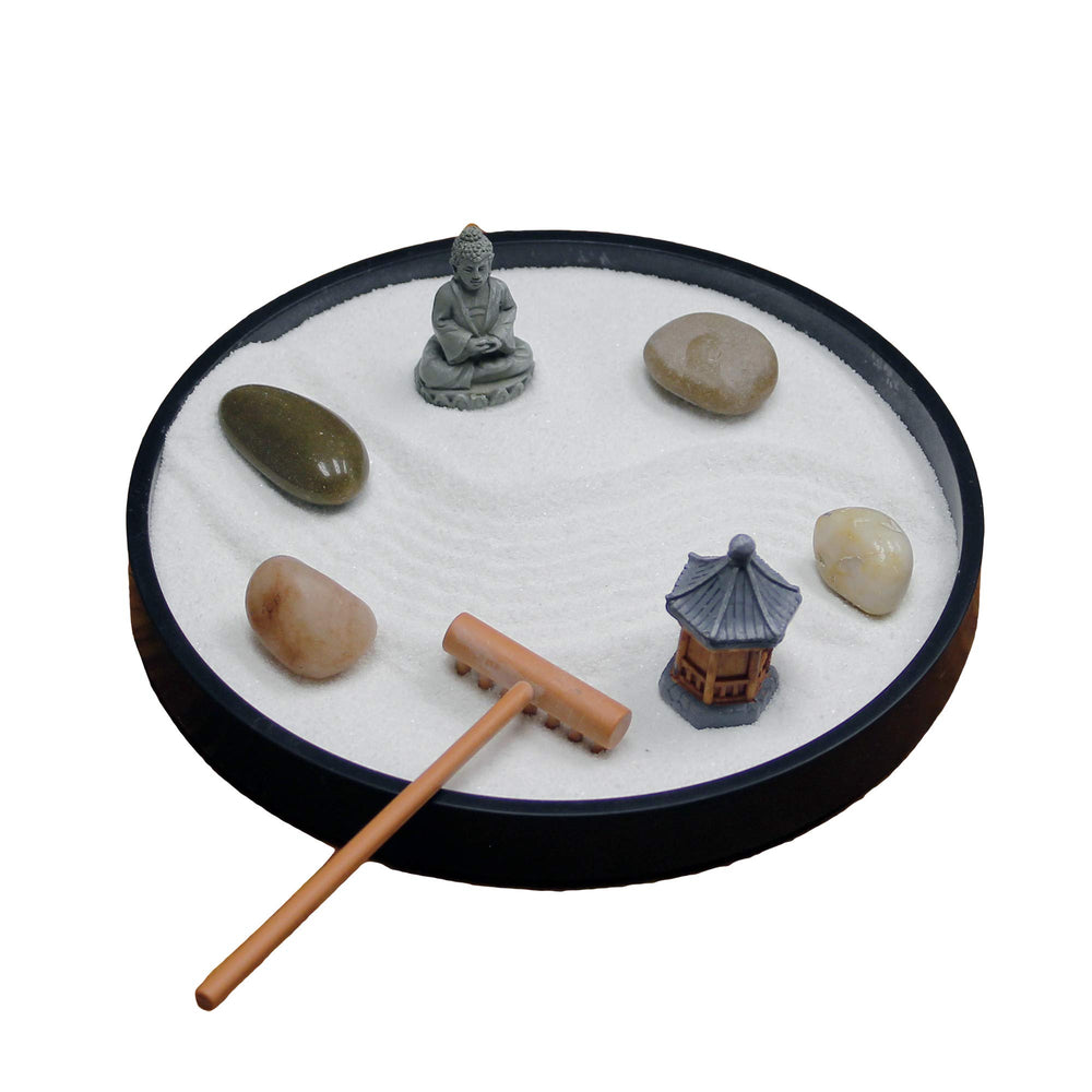 Nature's Mark Mini Zen Garden Kit with rake and white sand