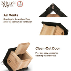NATURE'S WAY Cedar Wren House with hanging cable included