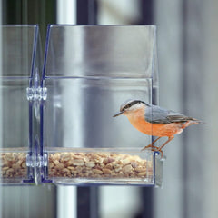 NATURE'S WAY Clear View Window Bird Feeder with seed tray