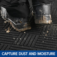 Naturei Door Mat showing deep grooves designed to trap dirt