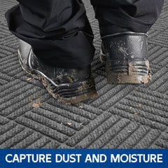 Naturei door mat showing deep grooves for dirt trapping