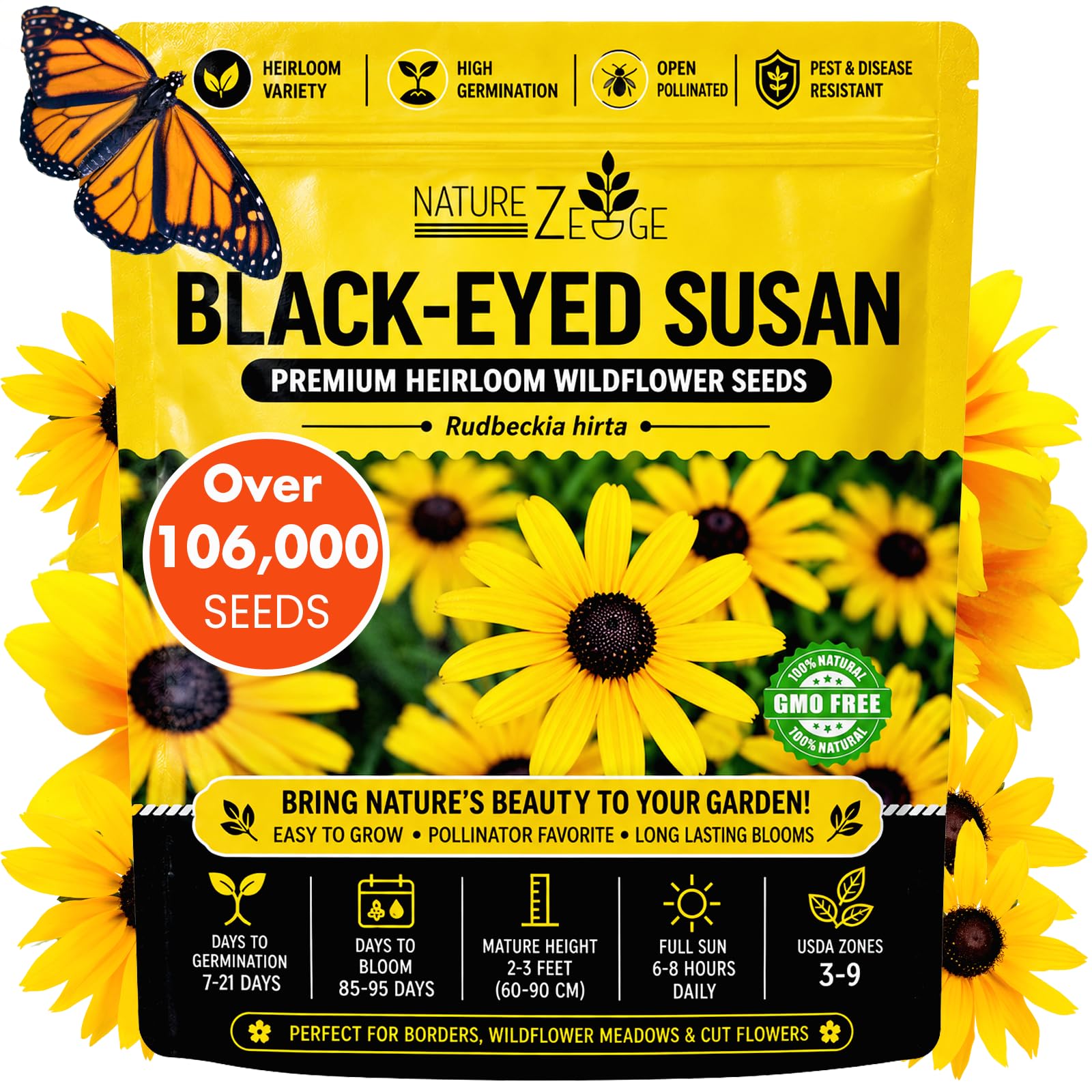 NatureZ Edge Black Eyed Susan Seeds packet front view