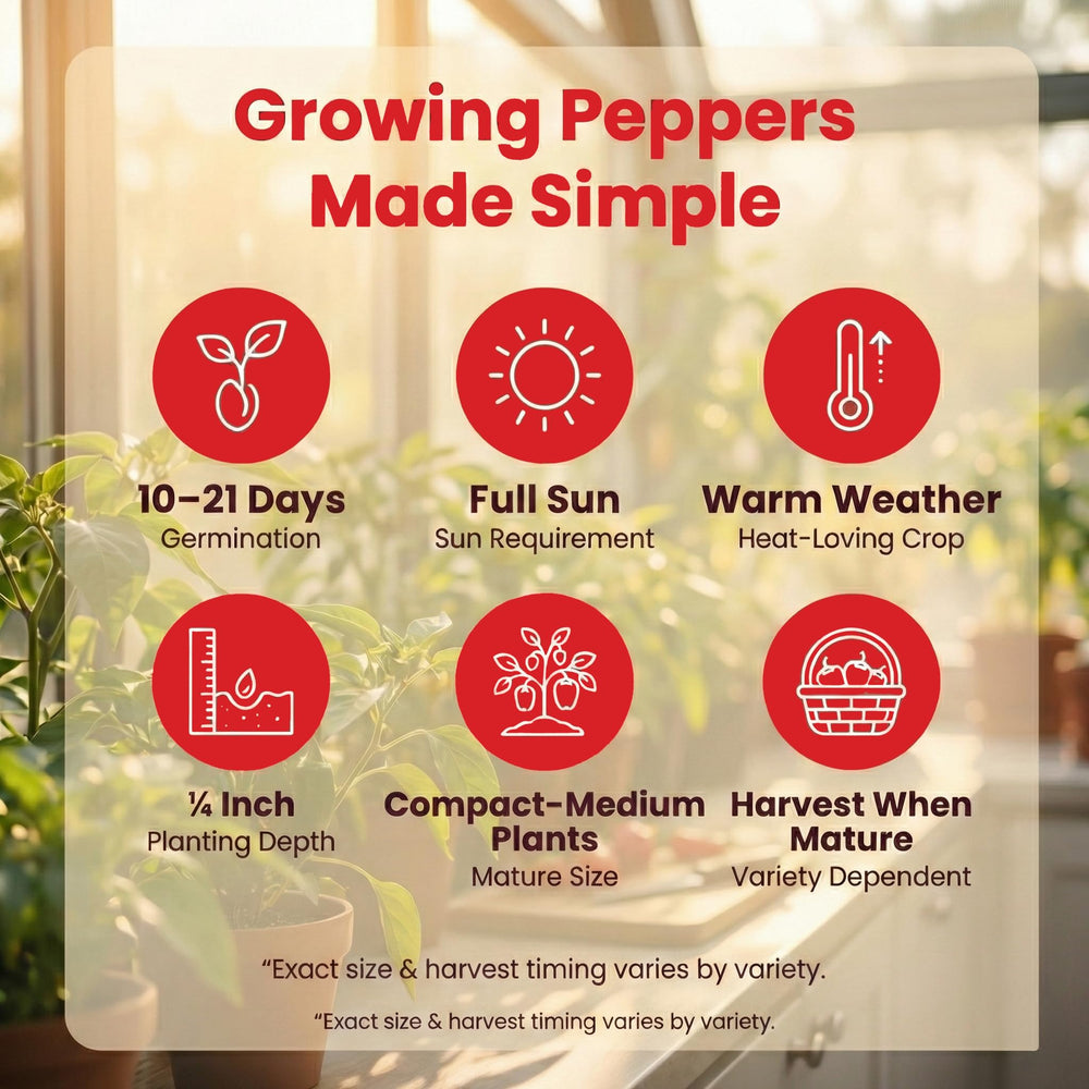 NatureZ Edge pepper seeds variety pack with seeds visible