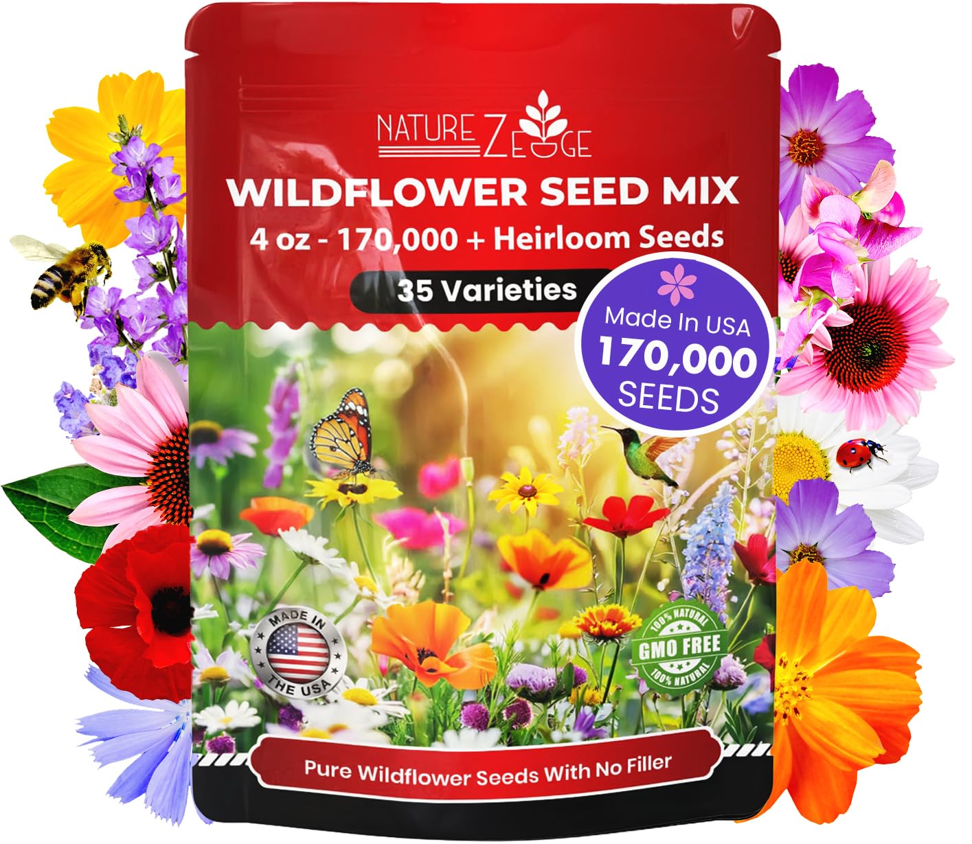 NatureZ Edge Wildflower Seeds Mix package front view