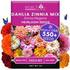 NatureZ Edge Zinnia Seeds Dahlia Mix packaging front view
