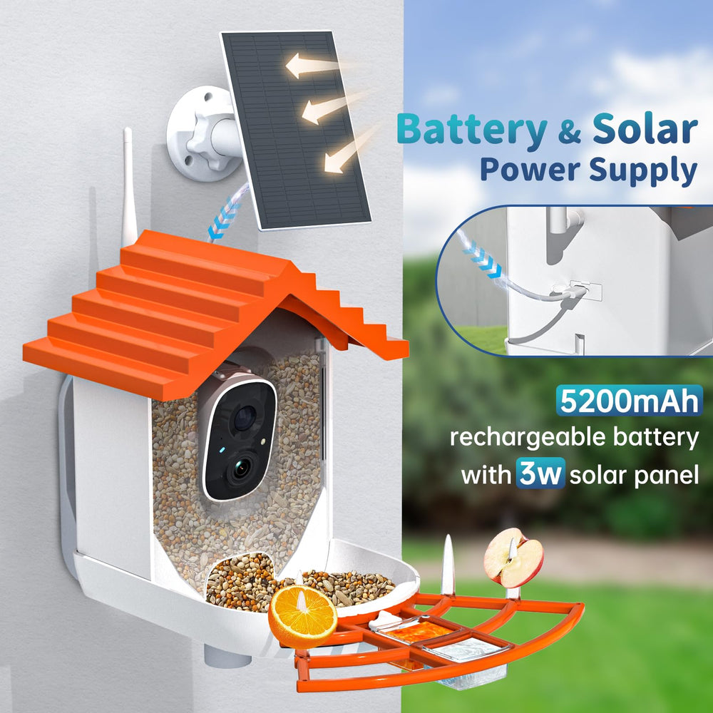 NAVFS Smart Bird Feeder in outdoor garden setting